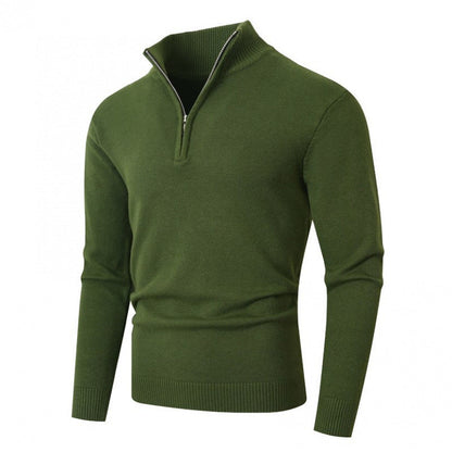 Herren Strickpullover Modern Mit Reißverschluss Hochkragen