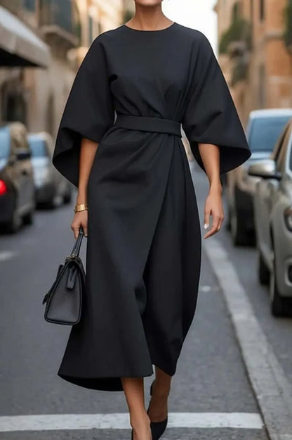 Damenkleid Midikleid Puffärmel Elegant
