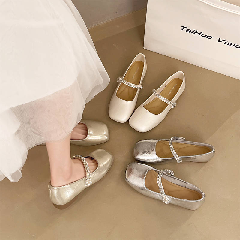 Damen Ballerinas Elegante Mary Jane Schuhe Komfort Innensohle - BerlinGlamour