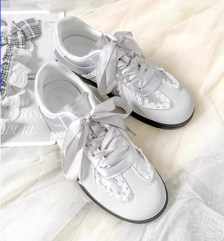 Damen Sneaker Elegant Satinband Damen Schuhe