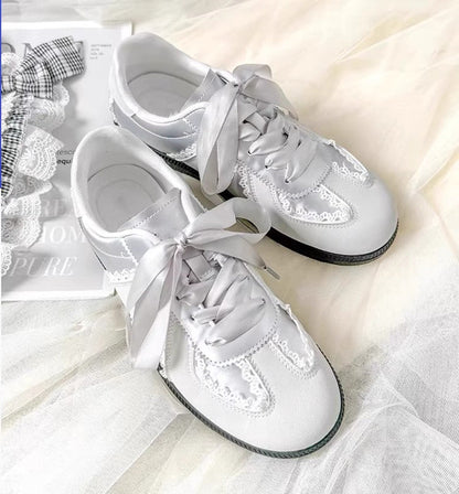 Damen Sneaker Elegant Satinband Damen Schuhe