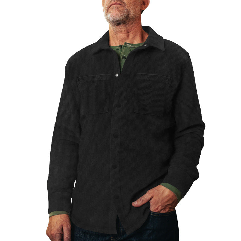 Herren Cordjacke Modern mit Brusttaschen Braun