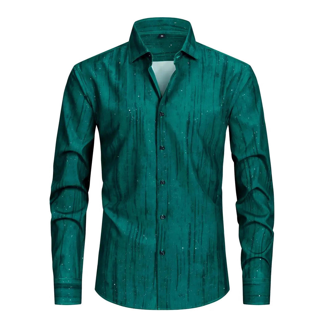 Herren Langarmhemd Modernes Streifenmuster Eleganz