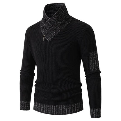 Herren Pullover Asymmetrischer Kragen Strukturiert Modern