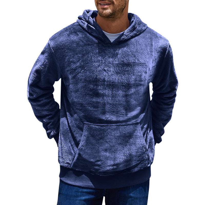 Herren Fleecepullover Kapuze Weich Warm mit Taschen