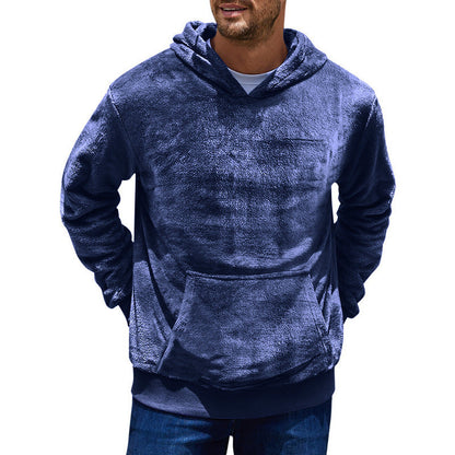Herren Fleecepullover Kapuze Weich Warm mit Taschen
