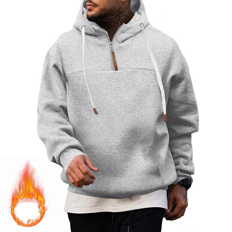 Herren Hoodie Sportlich Reißverschluss Hochkragen
