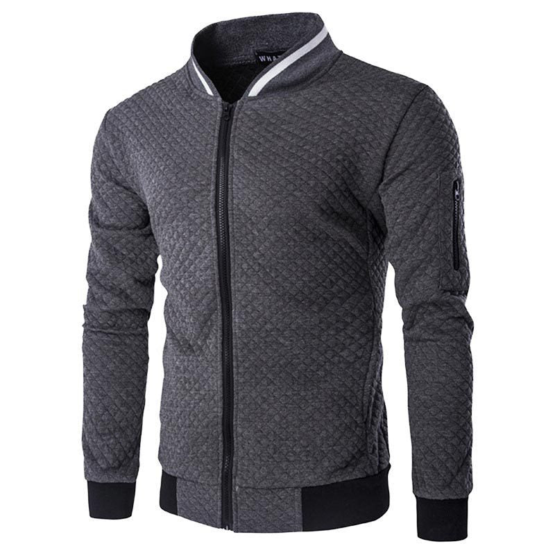 Herren Steppjacke Warm mit hohem Kragen und Taschen