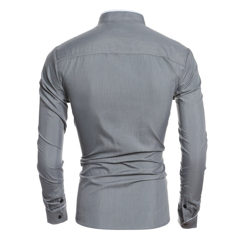 Herren Slim Fit Hemd Modern mit Kontrastdetails - BerlinGlamour