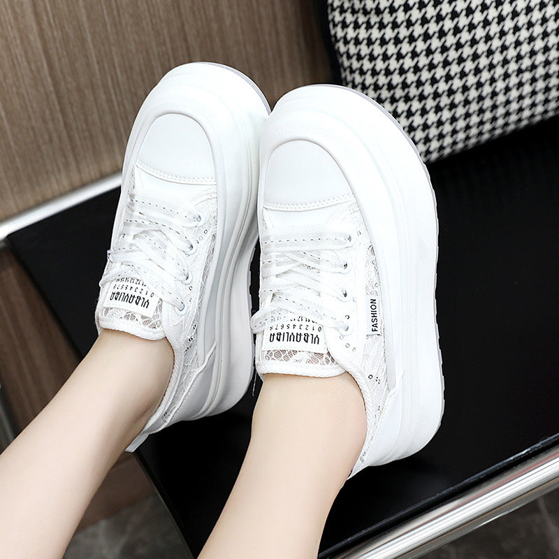 Damen Sneaker Plateau Schuhe Bequem Atmungsaktiv