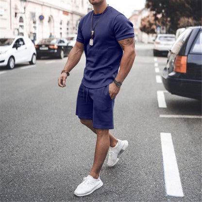 Herren Kurzarm Set Sportlich Elastisch Mit Taschen