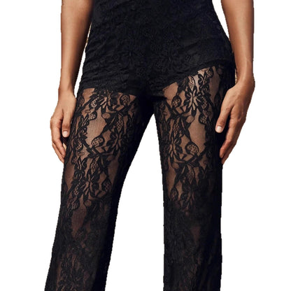 Damenhose Elegante Spitze Weitbein Hose Frauen Mode