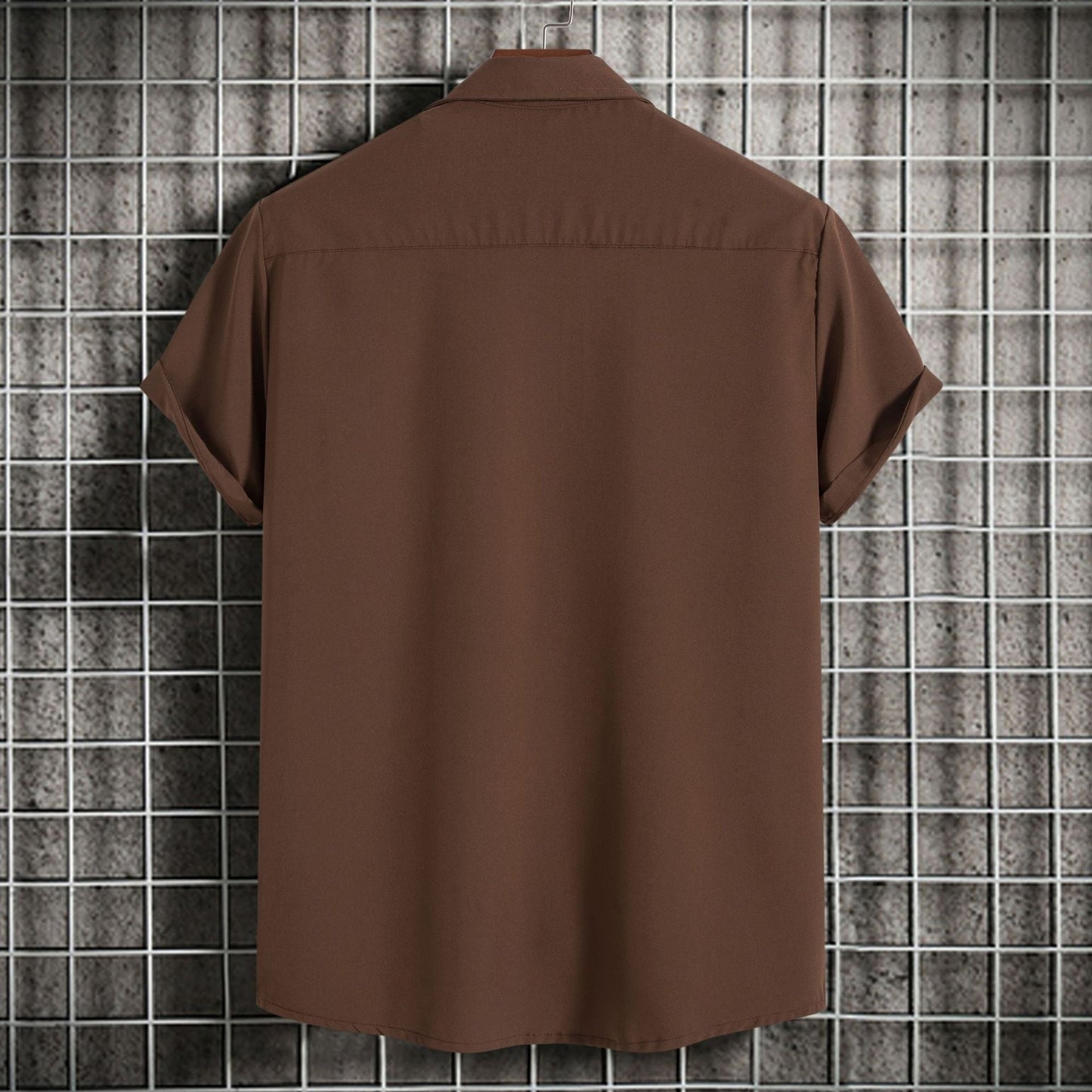 Herren Hemd Oversized Kurzarm Fein Gewebe Modern