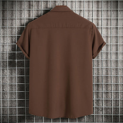 Herren Hemd Oversized Kurzarm Fein Gewebe Modern