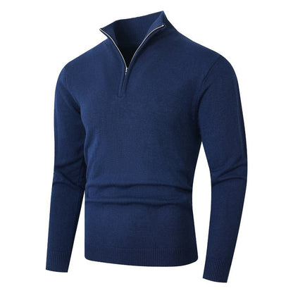 Herren Pullover Modern Halb-Reißverschluss Strick Rippenlook