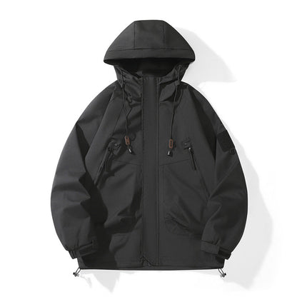 Herren Funktionsjacke Wetterfest mit Kapuze und Taschen