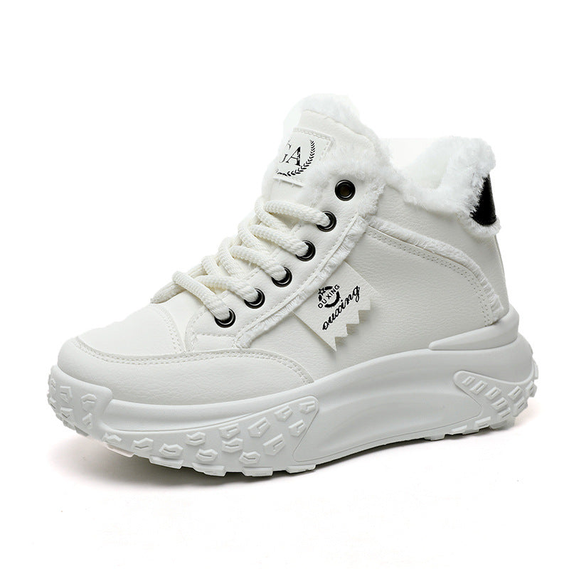Damen Winter Sneaker High-Top Flauschig Rutschfest
