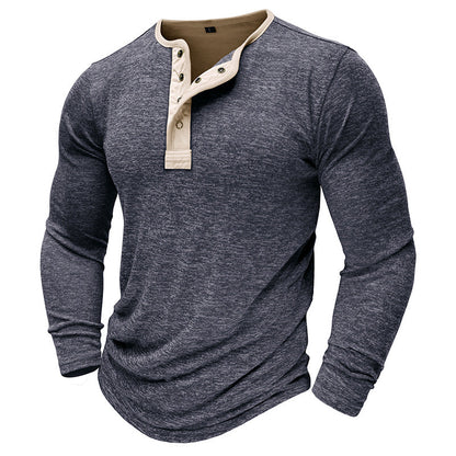 Herren Langarmshirt Atmungsaktiv Baumwolle Elegant