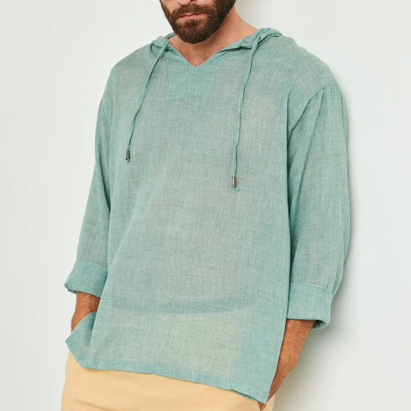 Herren Kapuzenpullover Leicht Leinen Bequem - BerlinGlamour
