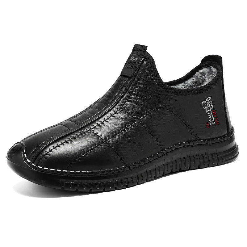 Damen Leder Hausschuhe Bequem Warm Rutschfest