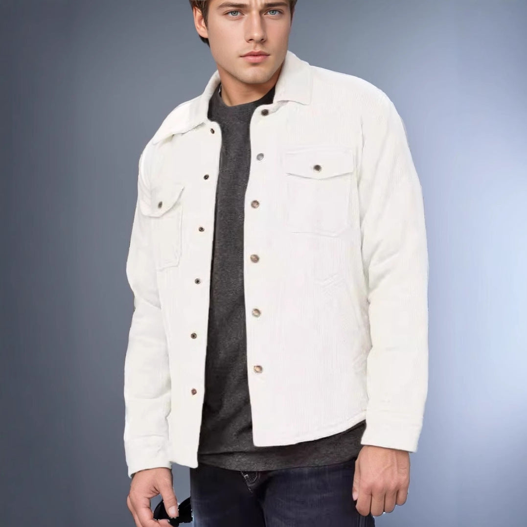 Herren Cordjacke Weich Praktisch Mit Brusttaschen