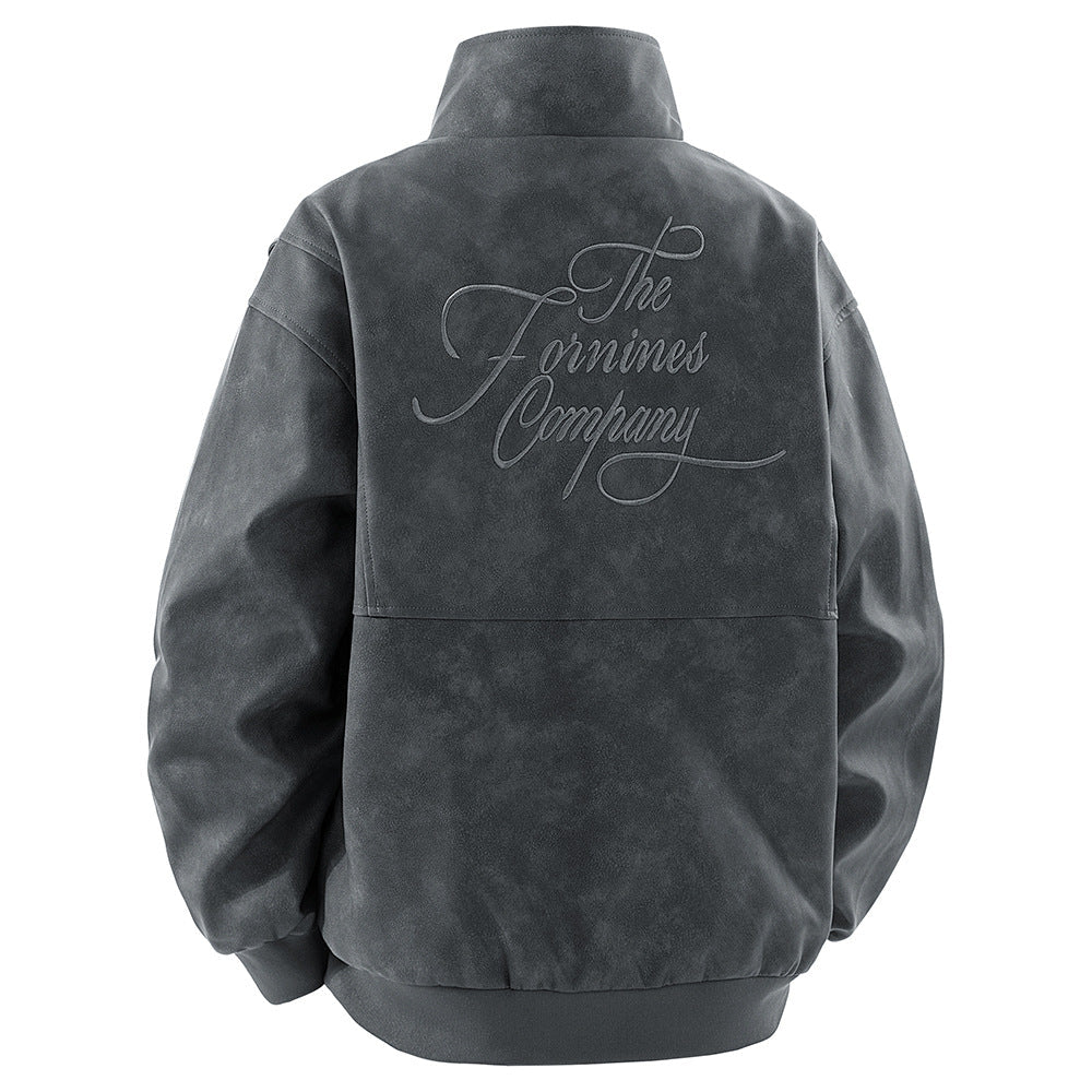Herren Lederjacke Stehkragen Modern Berlin Style