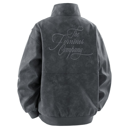 Herren Lederjacke Stehkragen Modern Berlin Style