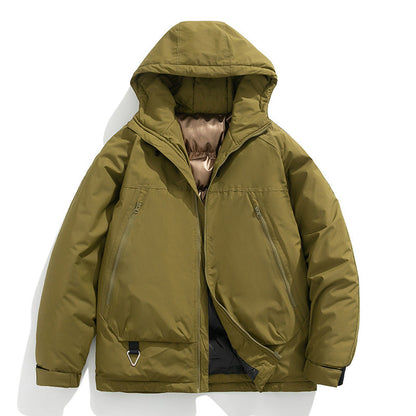 Herren Winterjacke Isoliert Wärme Outdoor Schwarz