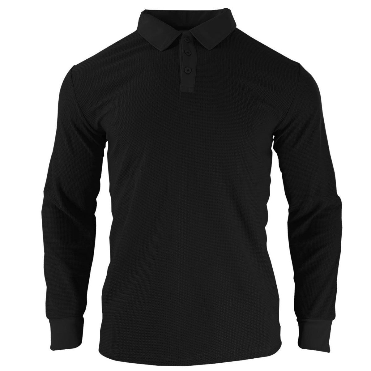 Herren Polo-Shirt Langarm Strukturiert Modern Berlin