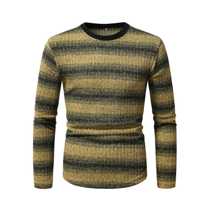 Herren Langarmshirt Strukturiert Streifenmuster Modern