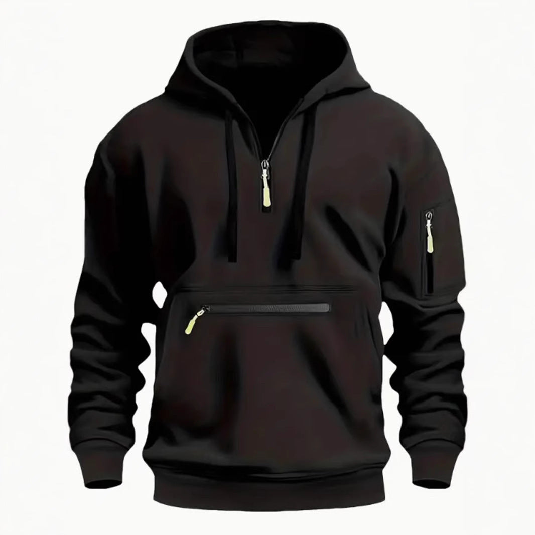Herren Kapuzenpullover Funktionell Mit Reißverschluss Modern