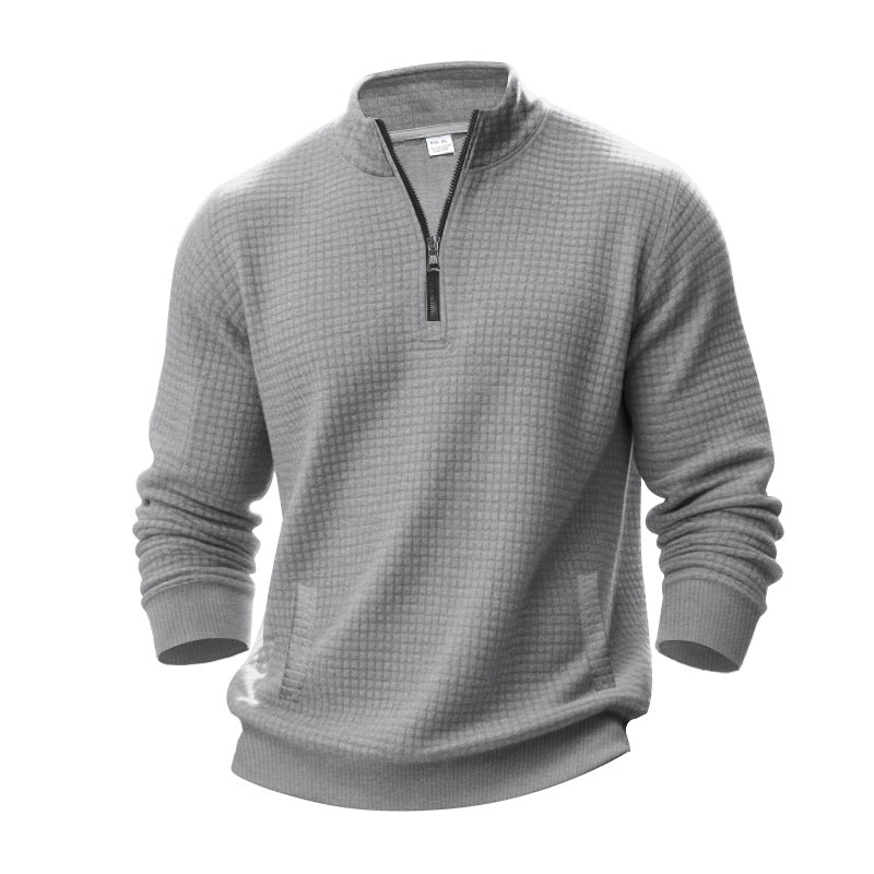 Herren Sweatpullover Strukturiert Reißverschluss Kurz