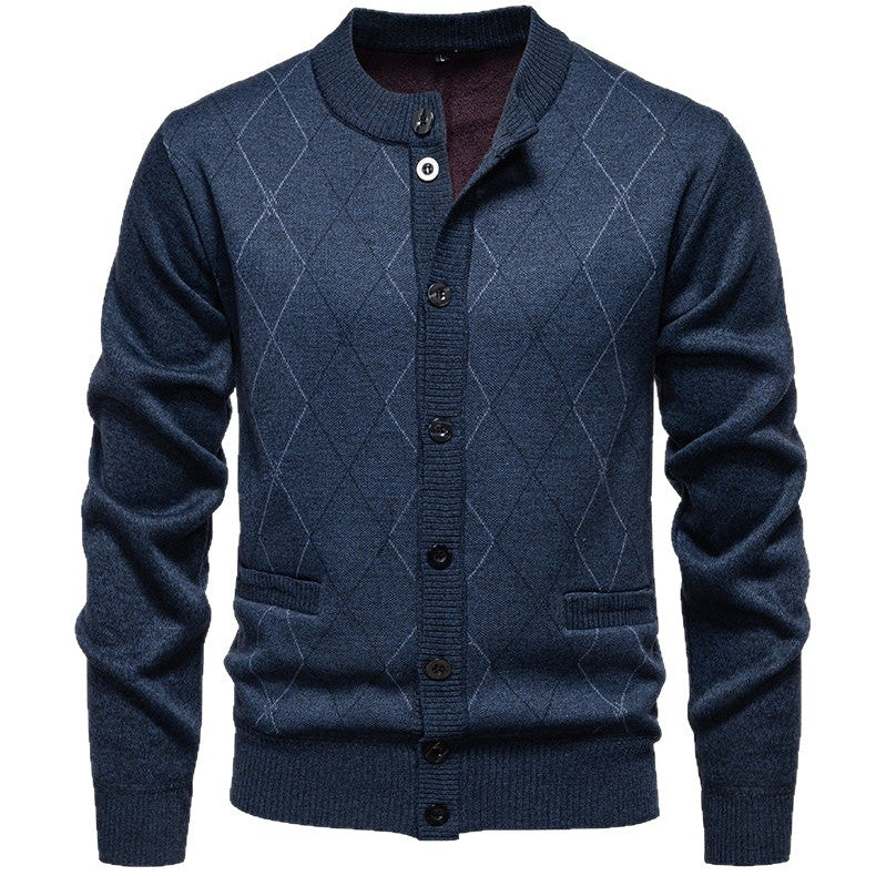 Herren Strickjacke Modern Diamantmuster Elegent