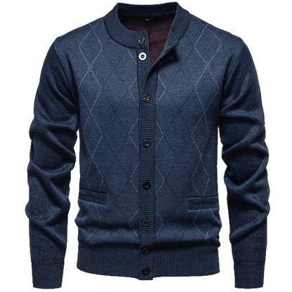 Herren Strickjacke Modern Diamantmuster Elegent