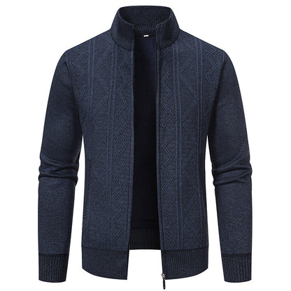 Herren Strickjacke Modern Reißverschluss Muster Pullover