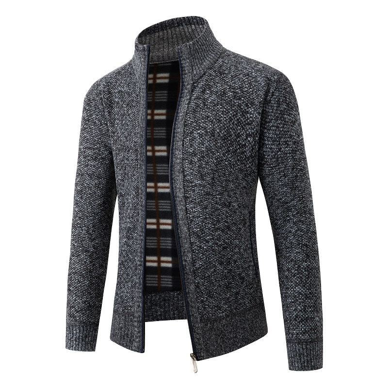 Herren Strickjacke Modern Hochkragen Bequem