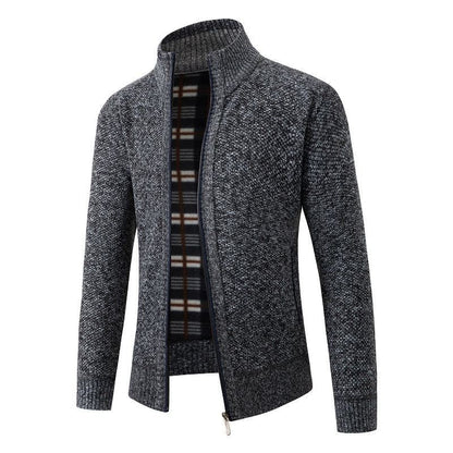 Herren Strickjacke Modern Hochkragen Bequem