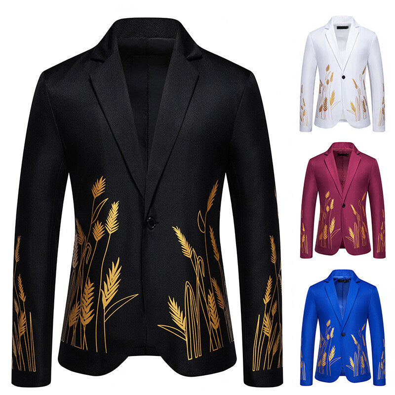 Herren Blazer Elegant Blumenmuster Slim Fit - BerlinGlamour