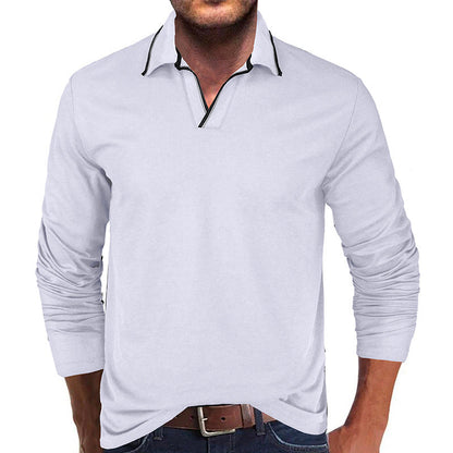 Herren Polo Langarmshirt Modern mit Stilvollem Kragen