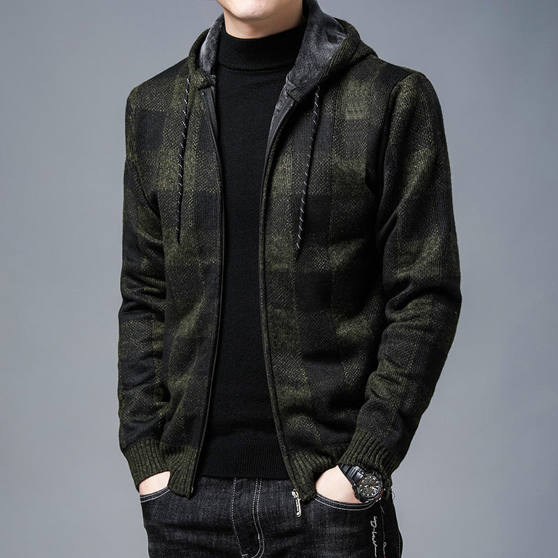 Herren Strickjacke Hoodie Modern Berlin Stil