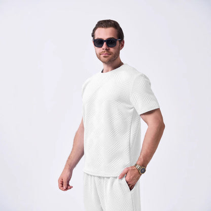Herren T-Shirt Premium Modern Strukturiert Hochwertig