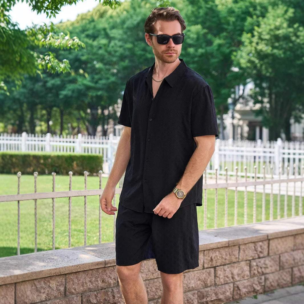 Herren Sommer Set Kurzarmshirt und Shorts Casual