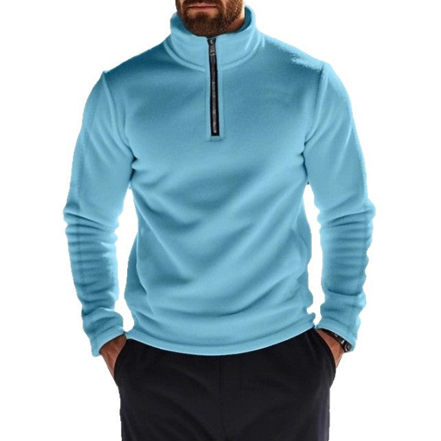 Herren Fleece Pullover Warm Halbhoch Reißverschluss