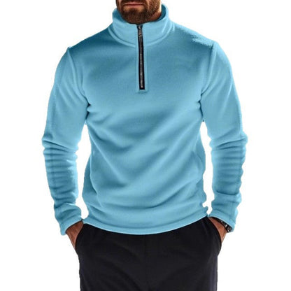 Herren Fleece Pullover Warm Halbhoch Reißverschluss