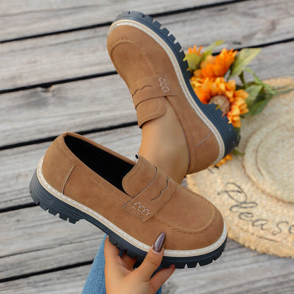 Damen Slipper Mokassin Lederoberfläche Rutschfest Moderne