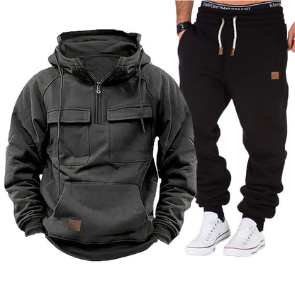 Herren funktionale Kapuzenjacke mit durchgehendem Reißverschluss und praktischen Taschen BerlinGlamour, die für viele Anlässe geeignet sind, wird zu Herren funktionale Kapuzenjacke