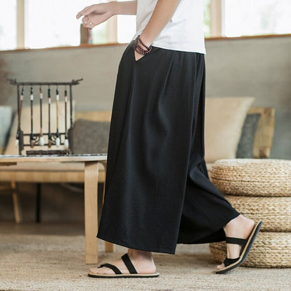 Herrenhose Bequem Weit Geschnitten mit Elastischem Bund