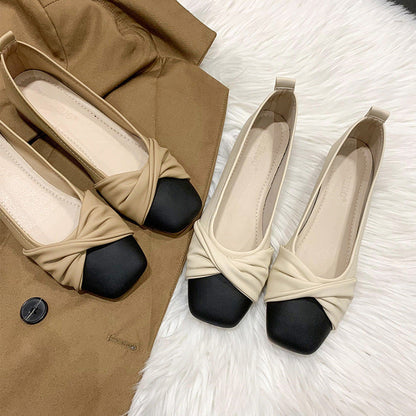 Elegante Damen Ballerinas Leder Schuhe Modern