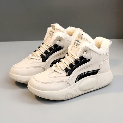 Damen Sneaker Warm High-Top Flauschig Rutschfest