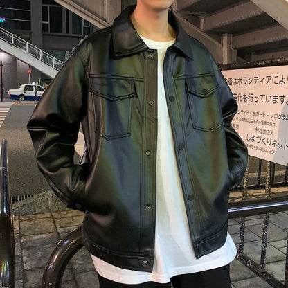 Lederjacke Herren Modern mit Brusttaschen
